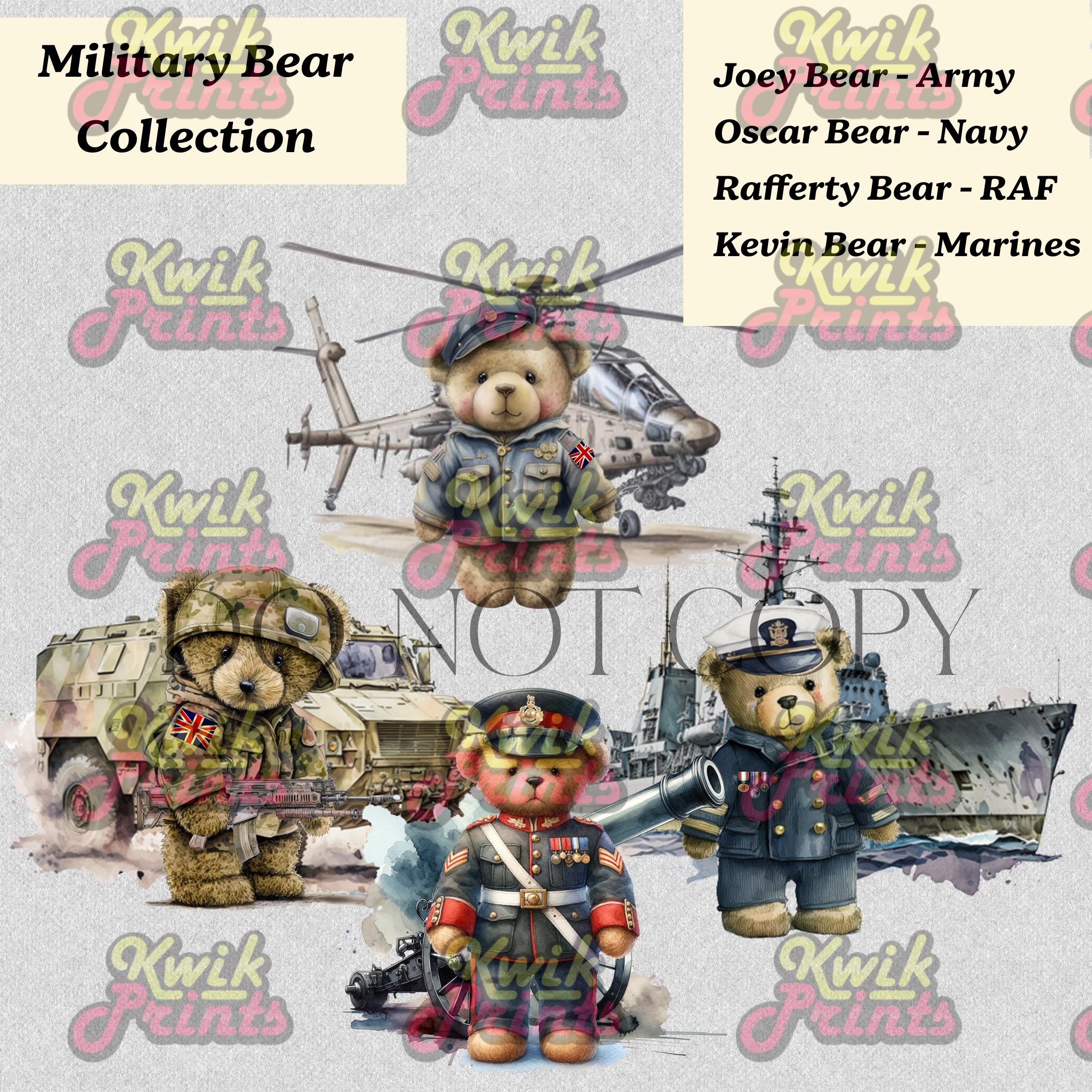 Military Bear Mugs etc.
